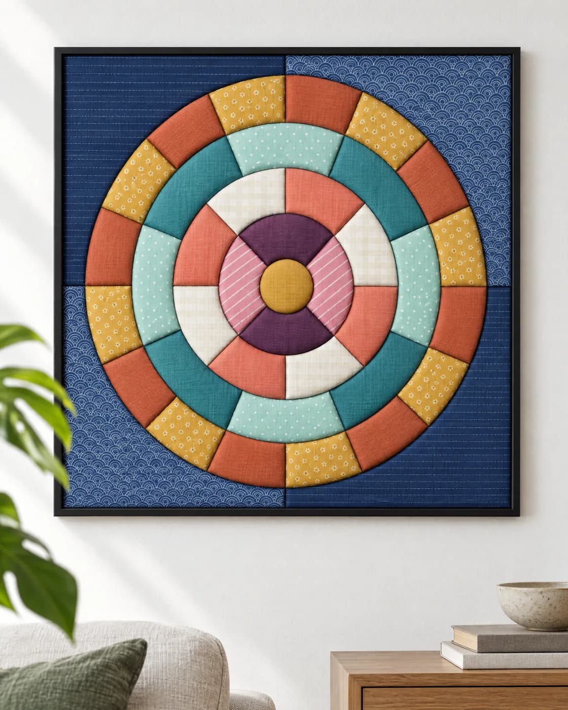 Kinusaiga mandala in a black frame
